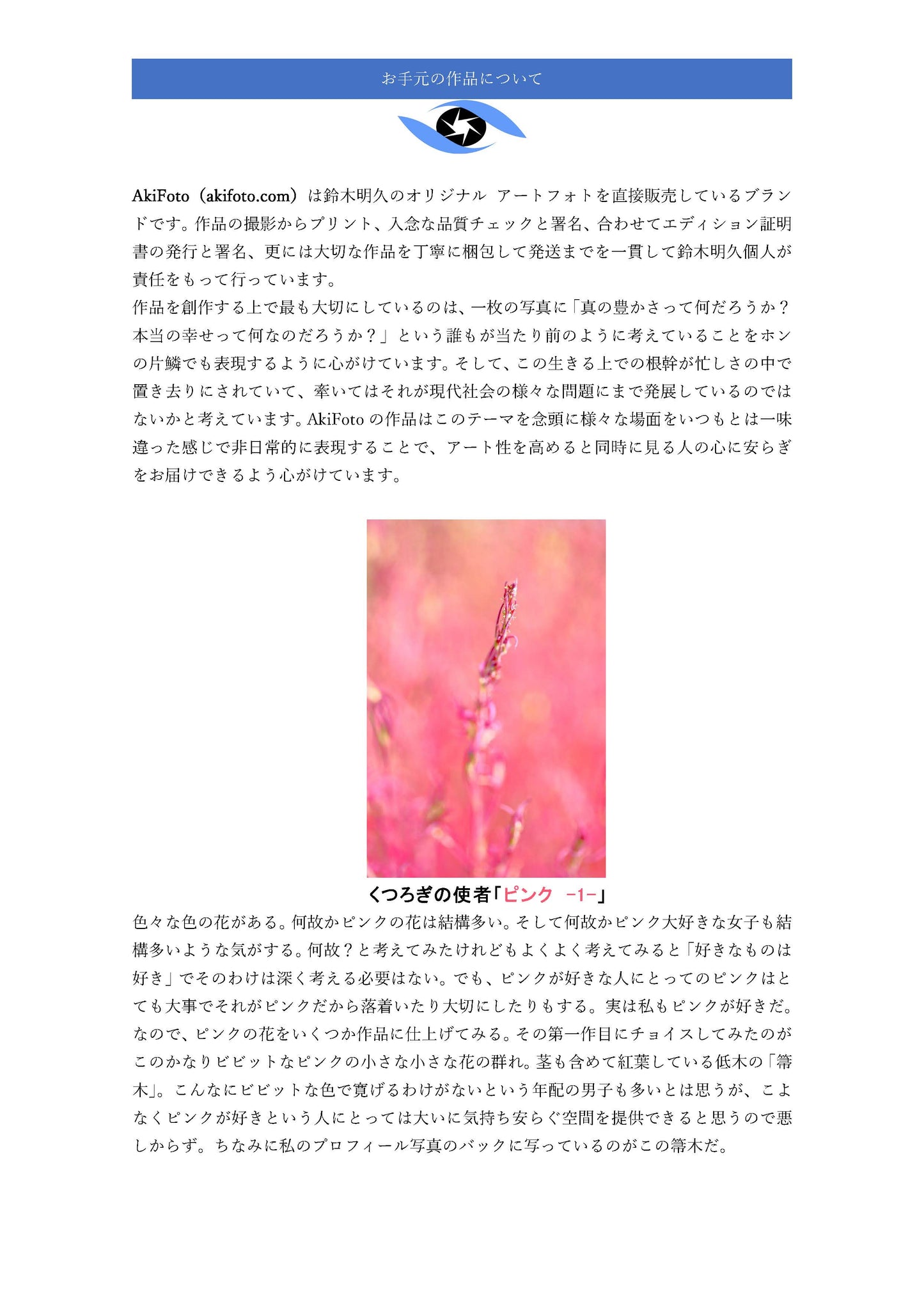 「ピンク -1-」寛ぎの使者